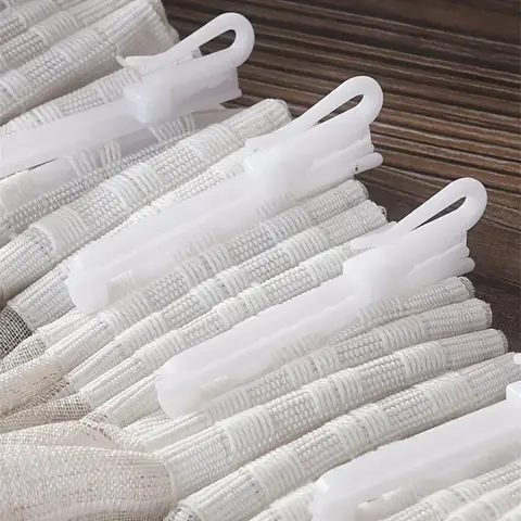 60pcs Plastic Curtain Hooks Adjustable Clips for Curtains Door Drapes Shower Curtains, Durable & Easy Installation, Hanging, Bathroom Decoration Accessories, Double Shower Curtain Hooks