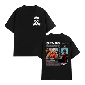 Ñengo Flow GOAT Graphic T-Shirt 2 Sides – Latin Trap Reggaeton Shirt, Real G Streetwear Concert Shirt Men’s Tops
