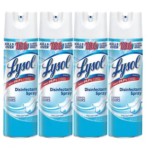 Lysol Scented Household Disinfectant Spray - Mold-Killing, Sanitizing, Antibacterial Solution for Disinfecting and Deodorizing, Crisp Linen Scent, 19 fl oz (Pack of 4)