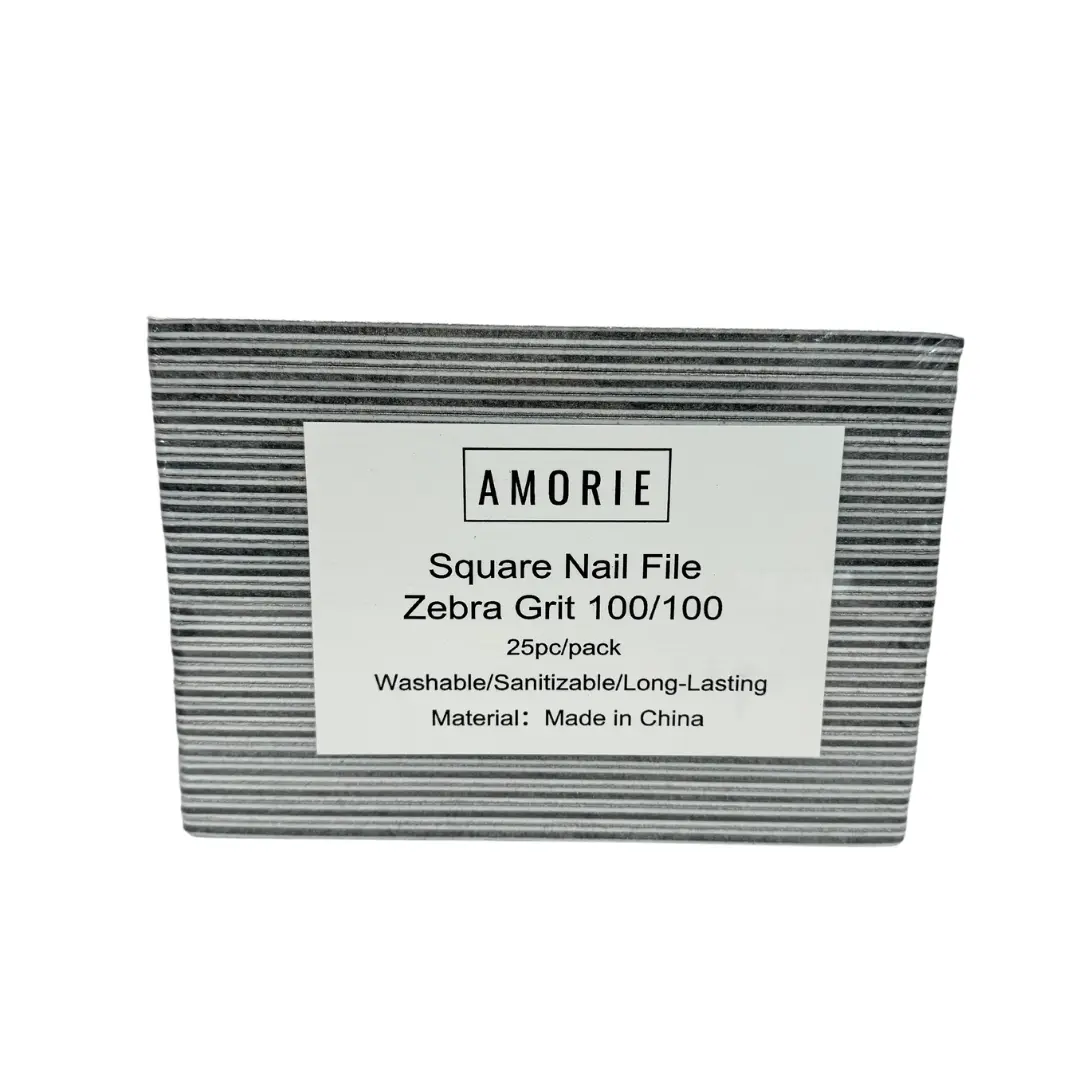 Amorie Nail File Set, Zebra-Patterned 100/100 Grit Manicure Tool Pack