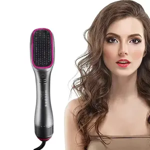 3 in 1 Hair Dryer Brush Professional 1200W Powerful Ceramic Tourmaline 3 Heat/2 Speed Settings One Step Hair Dryer and Styler (Gray)