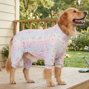 Dog Summer Shedding Hair Control Pajamas, Breathable High Stretch Full Coverage, Anti Licking & Bug Protective Jumpsuit, All over Printing Clothing