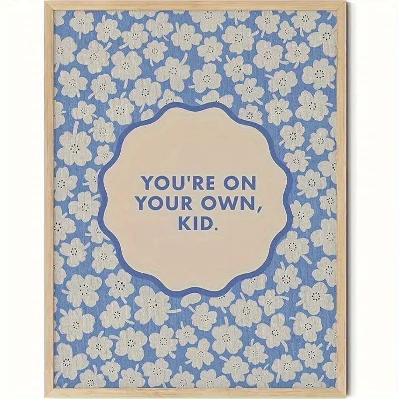 Swift Mid Nights Lyrics Poster - Vintage Blue Floral Wall Art, Aesthetic Room Decor, Unframed Music Print for Daily Office & Valentine's Day, Perfect for Room Decor