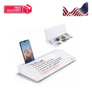 Small Desktop Whiteboard -Glass Dry Erase Board Computer Keyboard Stand White Board