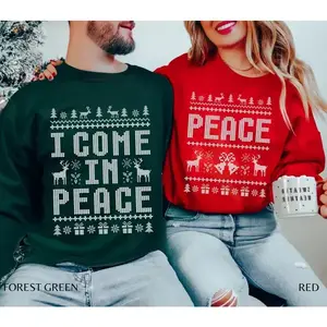 Fun couple Christmas sportswear, paired with ugly Christmas sweaters, adult humorous Christmas pajamas, cute and fun holiday gift ideasRAIMENTRY
