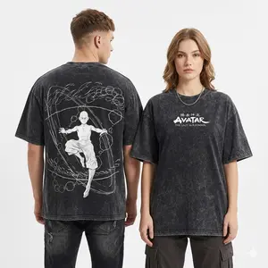 Retro Vintage Limited Aang - The Last Air Nomad - The Avatar Anime Double Printed  Washed Tee Unisex Oversize Anime Manga Acid Washed Lightweight Cotton T-Shirt, Gift For Anime Fan, Anime Lover