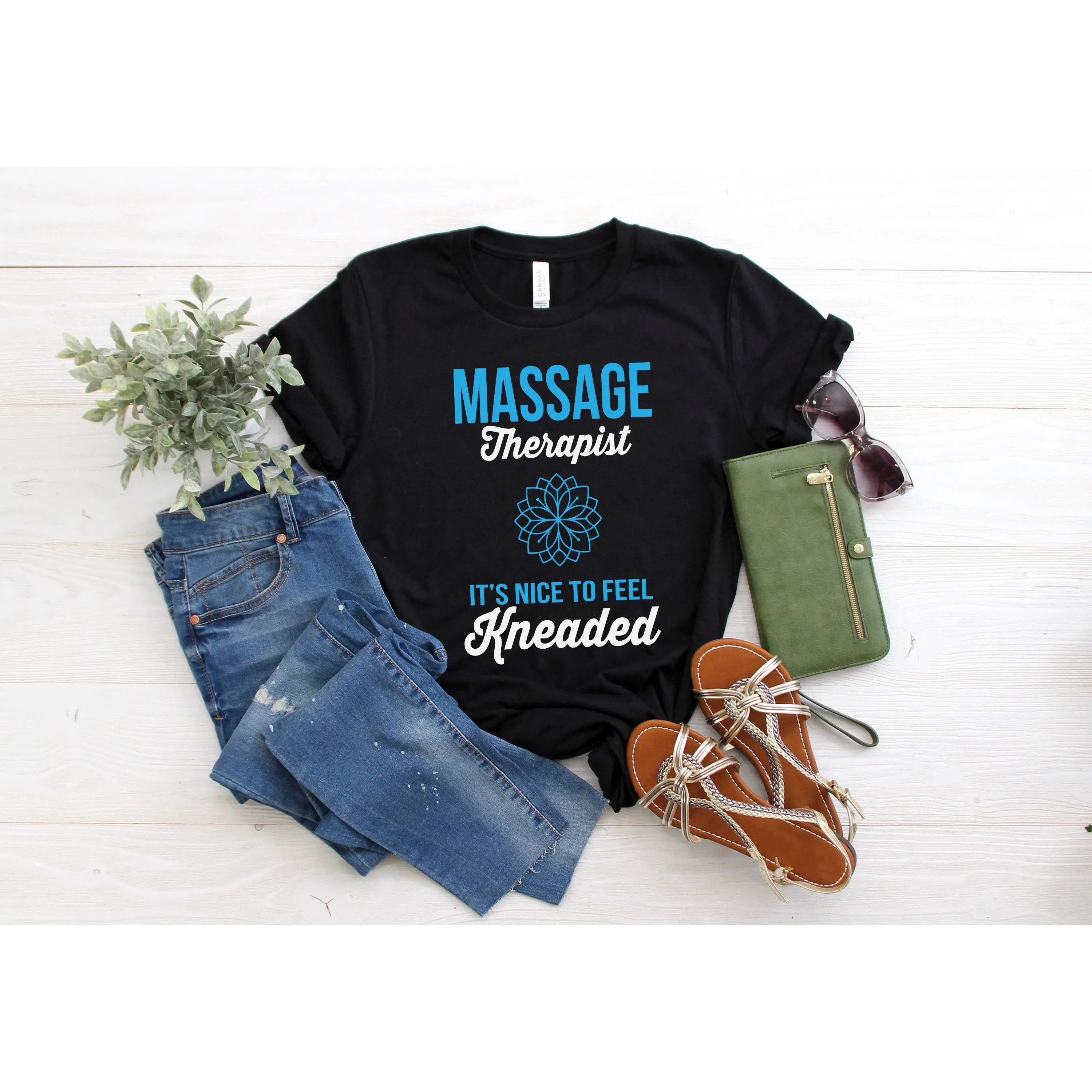 Massage Therapist It's Nice To Feel Kneaded Funny Full Body Massage T-shirt R800MassaThera