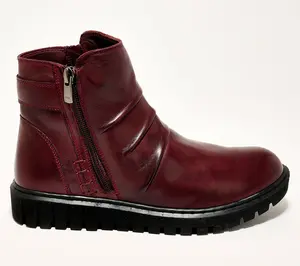 Miz Mooz Leather Ruched Ankle Boots - Brena
