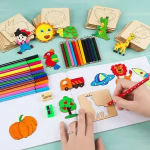 Random Style Wooden Drawing Stencils, 20pcs/set DIY Painting Template Stencils, Art Supplies for Students Drawing Handmade Craft for Christmas Gifts, Crafting Kit