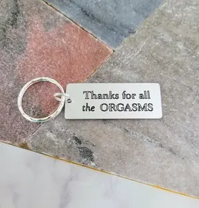 Thanks for all the Orgasms Keychain, Custom Engraved Keyring, Couples Keychain, Husband, Boyfriend Gift, Customized Front and Back Engraving