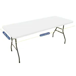 Spandex 6 Foot Rectangle Table Cloth, Elastic Fitted Tablecloths for Picnic, Stretch Washable Patio Table Cover for Outdoor, Camping, Banquet and Parties (White, 30"x72")