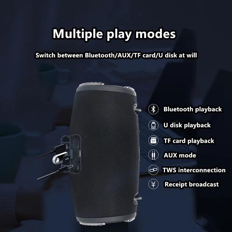 100W High Power Bluetooth Speaker Portable RGB Colorful Light Waterproof Wireless Subwoofer 360 Stereo Surround TWS FM Boombox for Smartphone Audio 23.1 x 9.3 x 12.7CM