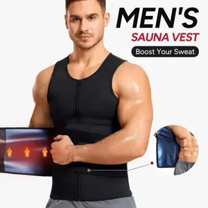 【Nebility】Waist Trainer Sauna Suit for Men Heat-reflecting Sweat Boost Workout Gym Compression Tank Top Activewear