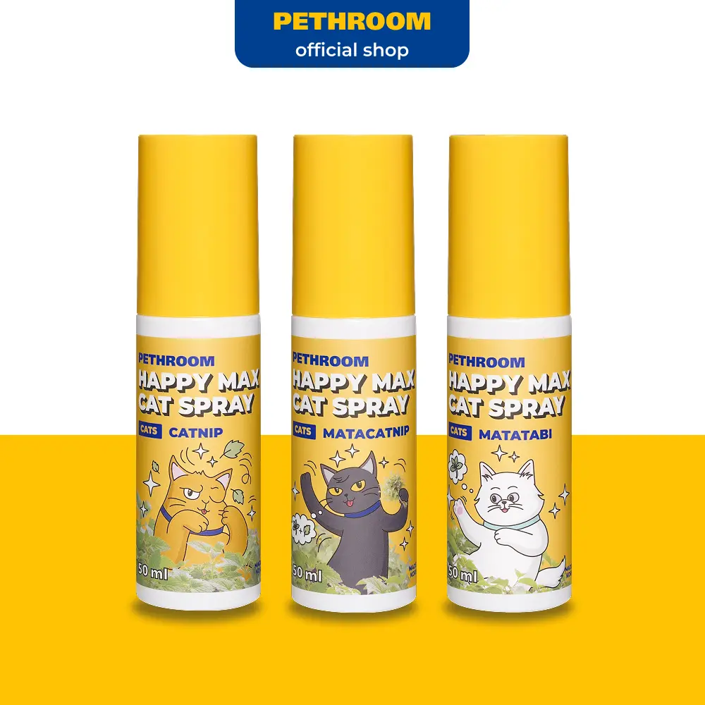 PETHROOM Happy Max Cat Spray, Natural Catnip and Silvervine (Matatabi) Spray for Cats, Boosts Play and Activity, 1.69 fl oz 50ml