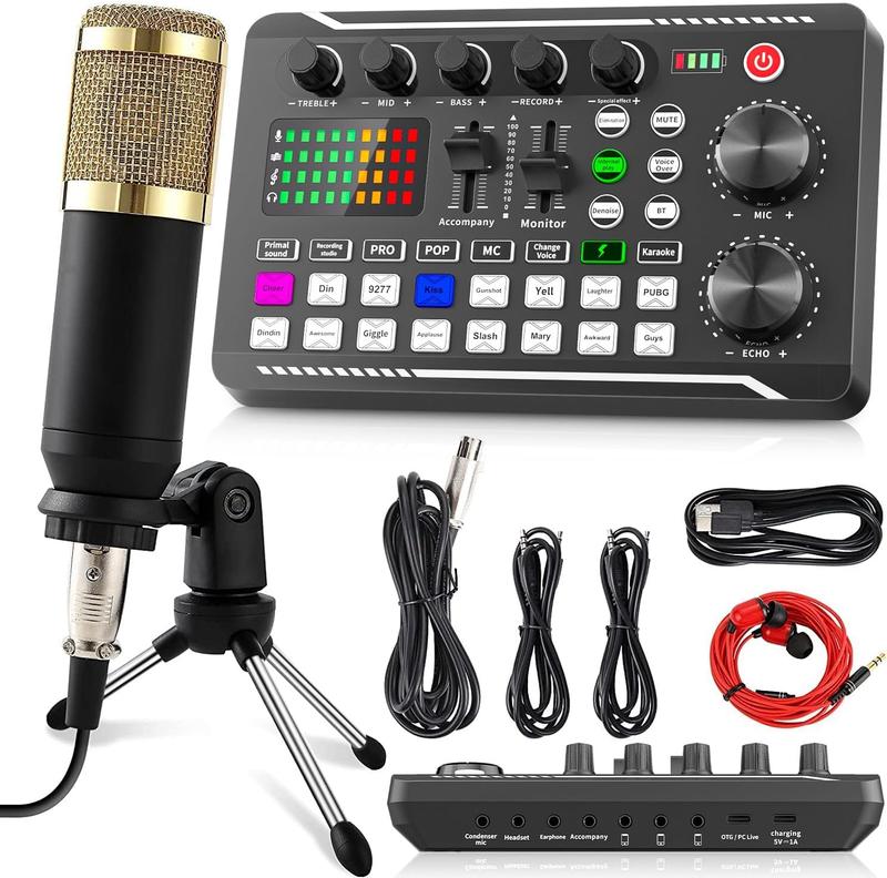 Podcast Equipment Bundle, SINWE Condenser Microphone with Tripod Stand ...