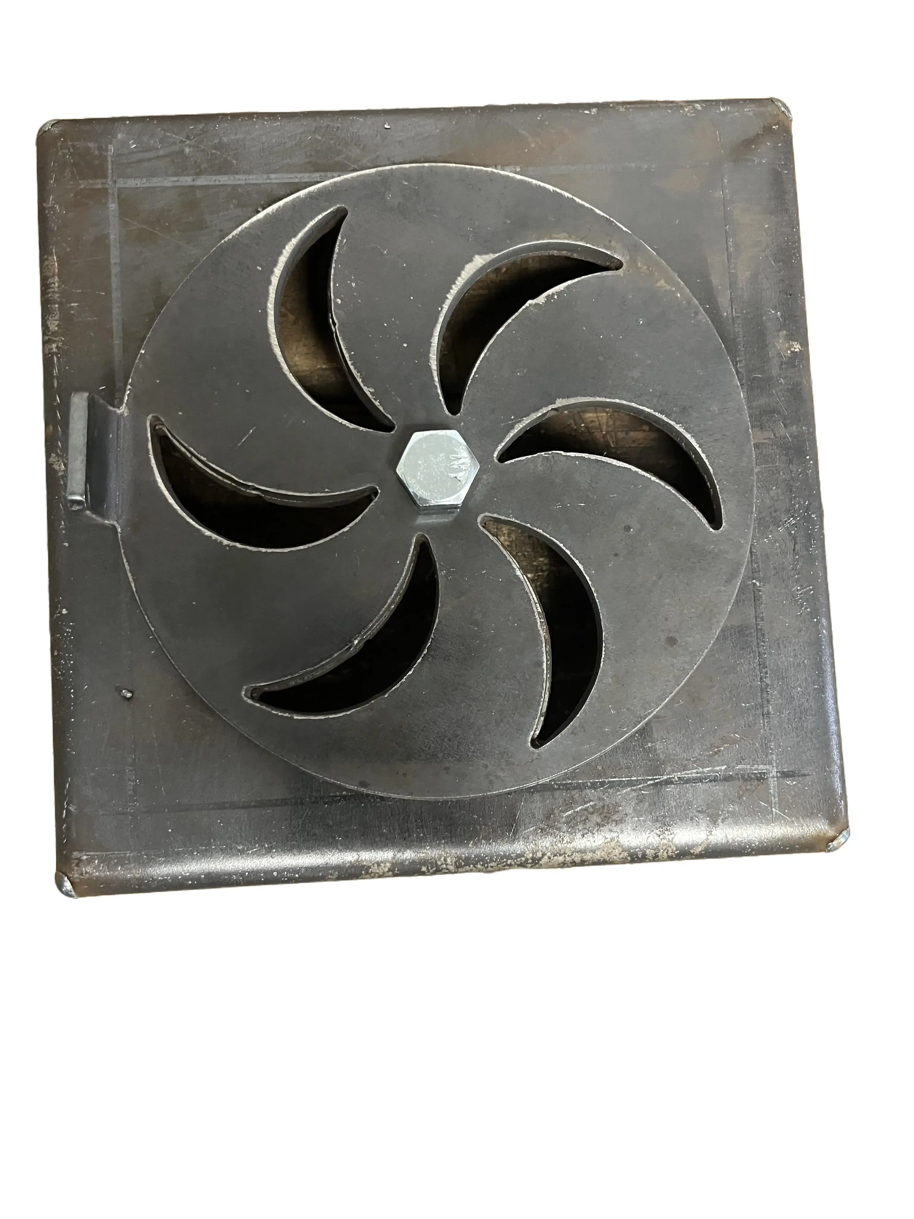 Swirly Weld-On Universal Damper Box - 6"x6"x1" Building Supplies Accessory for Smokers, Grills, Shop Heaters