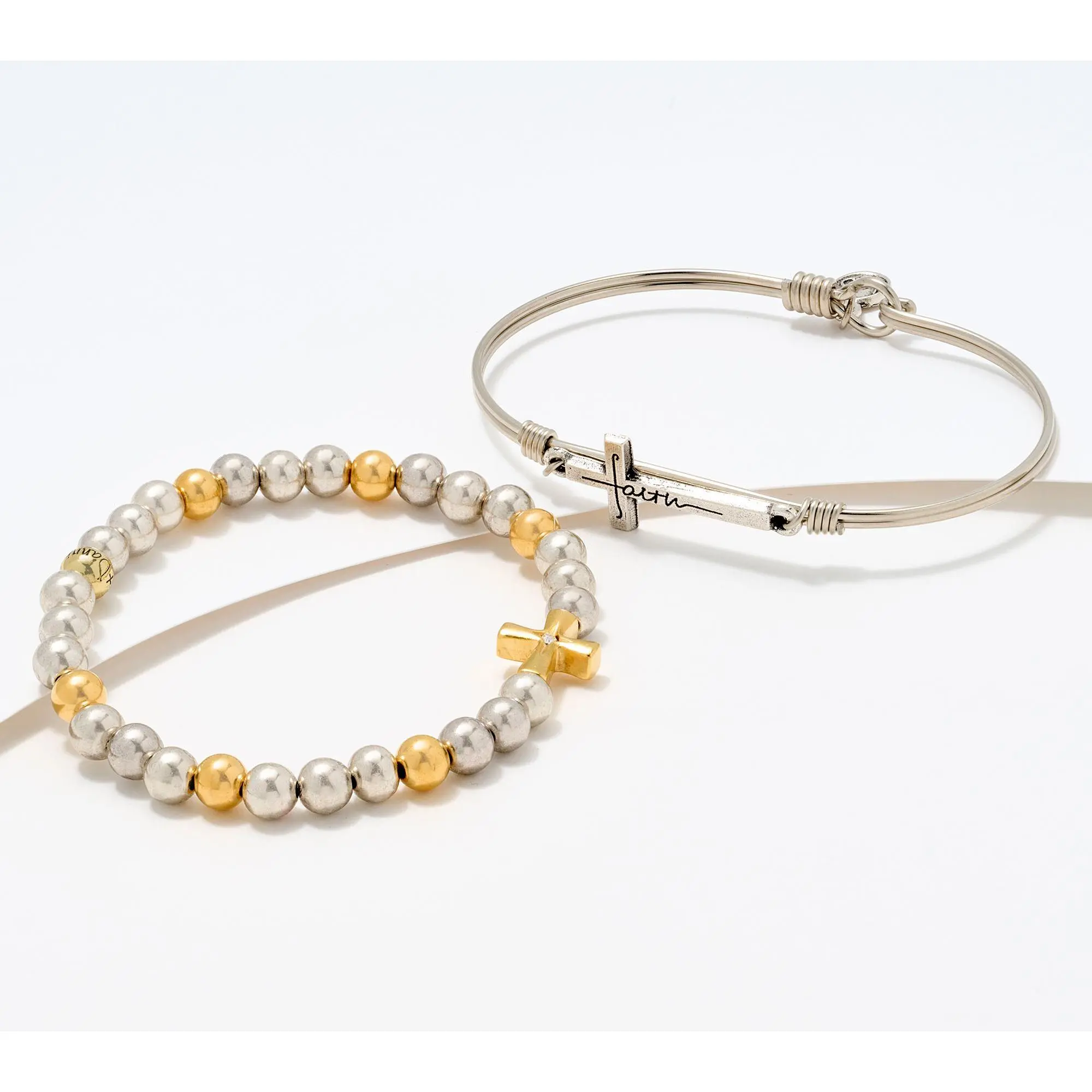 Luca & Danni Set of 2 Wire and Bead Bracelets with Box