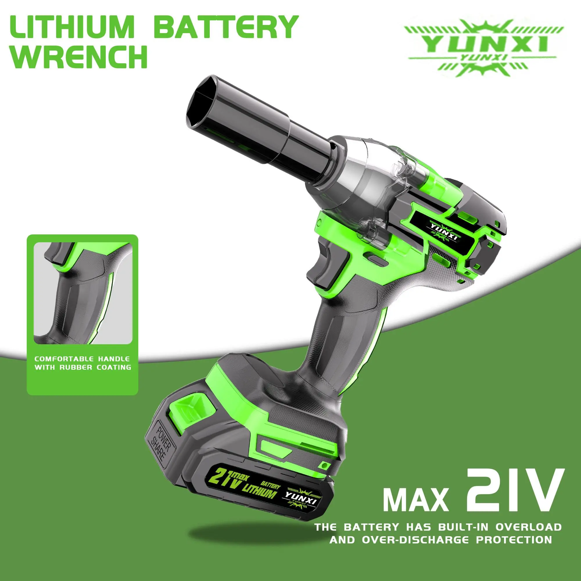 YUNXI Brushless Motor Impact Wrench - 3-in-1 Impact Drill with 450N Torque, Lithium Batteries, Charger, Durable Toolbox, for Household Use, Small Car Wheel Hub Maintenance & Wheel Repair (Gift Option)