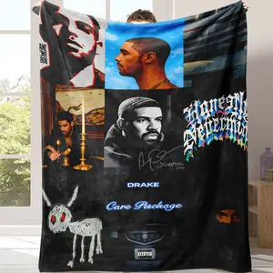 Sale! Rapper Drake  blankets Flannel Warm blanket weighted blanket Soft Cozy Blanket Travel Blankets bed linings Birthday Gift