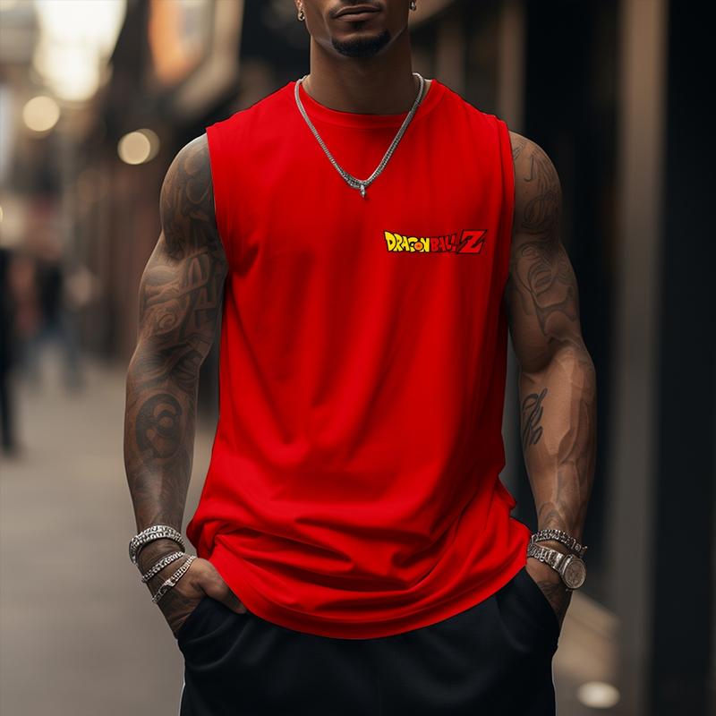 Dragon Ball DBZ Goku Saiyan Unisex Summer outfits men streetwear 80s 90s graphic tees cotton Anime tank tops men gifts Fabric Menswear