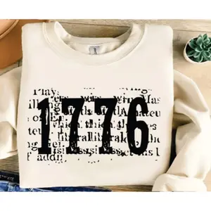 RTS 1776 LETTERS JULY 4TH SINGLE COLOR BLACK Screen Print transfers size ADULT 8X12  5-F