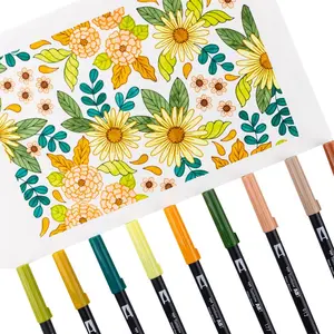 Tombow Dual Brush Pen Set of 10, Seventies