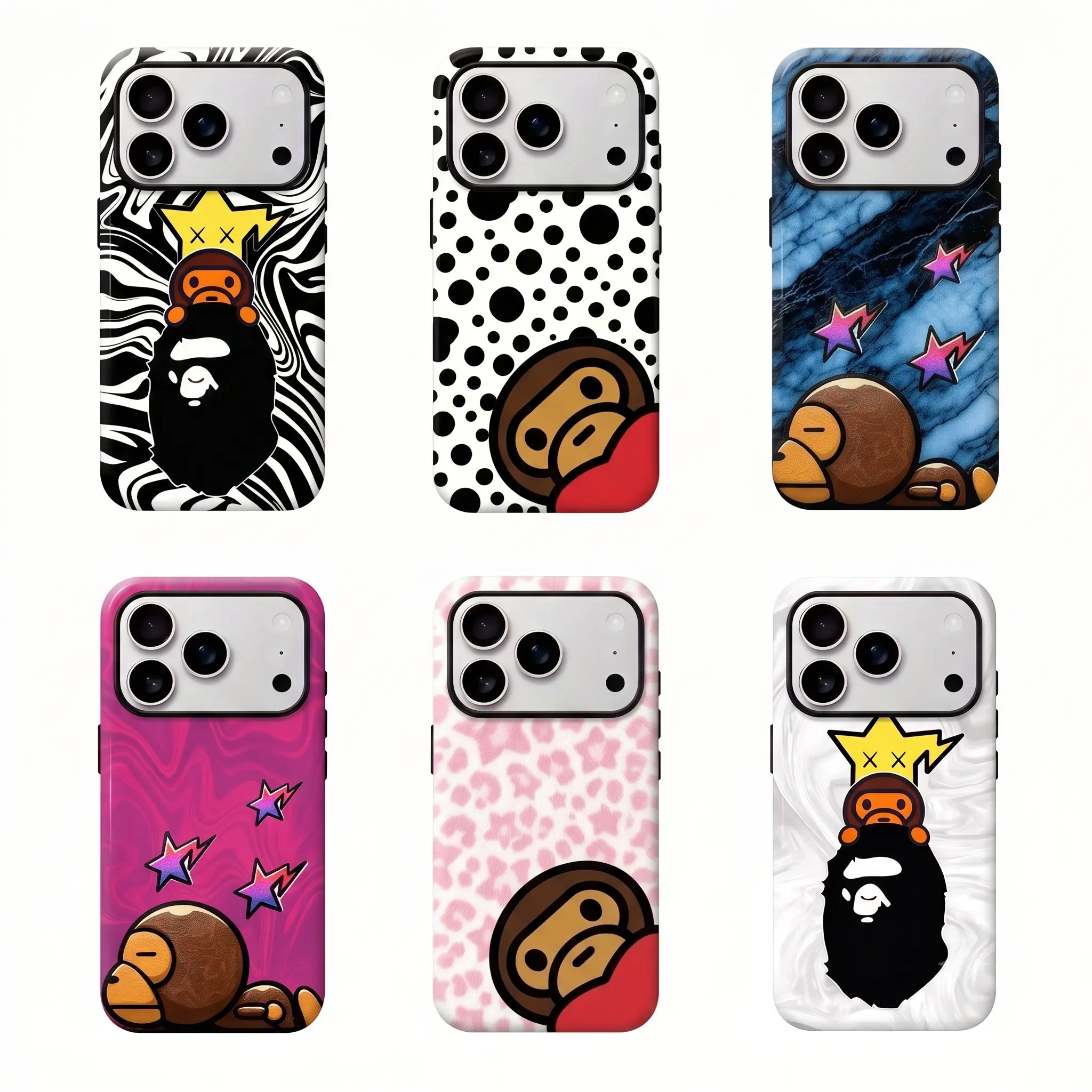 Camo Ape Streetwear Graphic Shockproof Wireless Phone Case, Protective Smartphone Accessory, Cellphone Casing & Mobile Phone Casing, Gift Protective Shockproof Option for iPhone 11-17