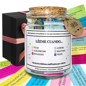 Spanish Bible Verse Jar,Scripture Prayer Cards Holy Read Me When Bible Verses Jar,Church Graduation Baptisms Confirmation Christian Gifts for Women Men Teen,Inspirational Birthday Gifts for Women Mom Friends