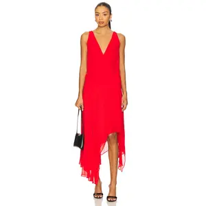 Bec + Bridge Rhone Wrap Asymmetric Dress in Chilli