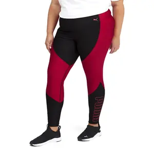 PUMA Womens Train Eversculpt Logo High Waist 78 Leggings Plus Athletic Casual  - Black, Red