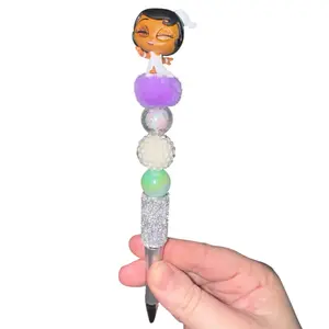 Beaded Character Pen (Choose on Live) Decorative Element, and Silver Accents