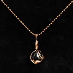 Handmade Magnetic Hematite Copper Pendant & Necklace Set