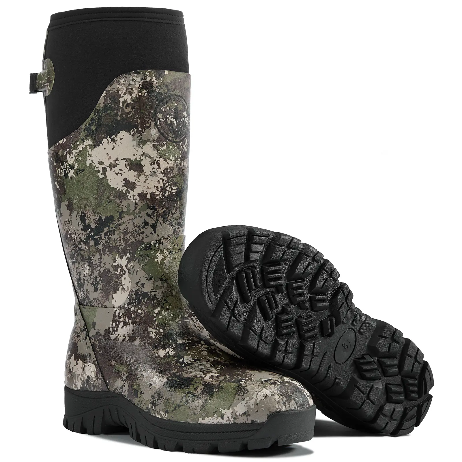 BASSDASH EXPLORER-SG Men's Hunting Boots, Waterproof Rubber Boots 400G Insulated 5mm Neoprene Lined for Outdoor Fishing