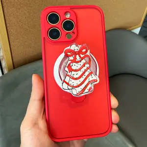 Christmas Magnetic Foldable Grip With Santa Claus, Pink Christmas Tree and Cute Reindeer  Design, Collapsible Adhesive grip for Smartphones