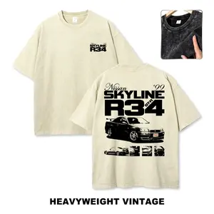 Skyline R34 JDM Vintage Tee 90s Graphic Tees Men's t Shirts Graphic Tee t Shirts Funny Graphic Tee Good Graphic Tees Men's Graphic Tees Streetwear Outfits Men Vacation Outfits Oversized Tshirt Men