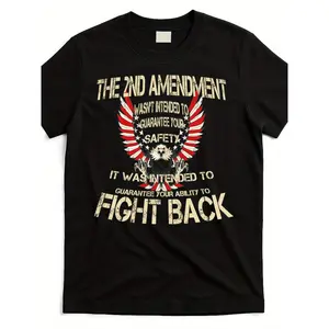 2nd-amendment-fight-back-t-shirtSame style for men and women 2025 summer short-sleeved printed T-shirt pure cotton 220G
