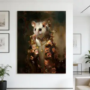 Vintage Animal Portrait Canvas Painting Boho Wall Decor for Living Room Art Mural Decoration Unique Creative Wall Art for Bedroom Office Dining Room Perfect Gift Ornaments Decor