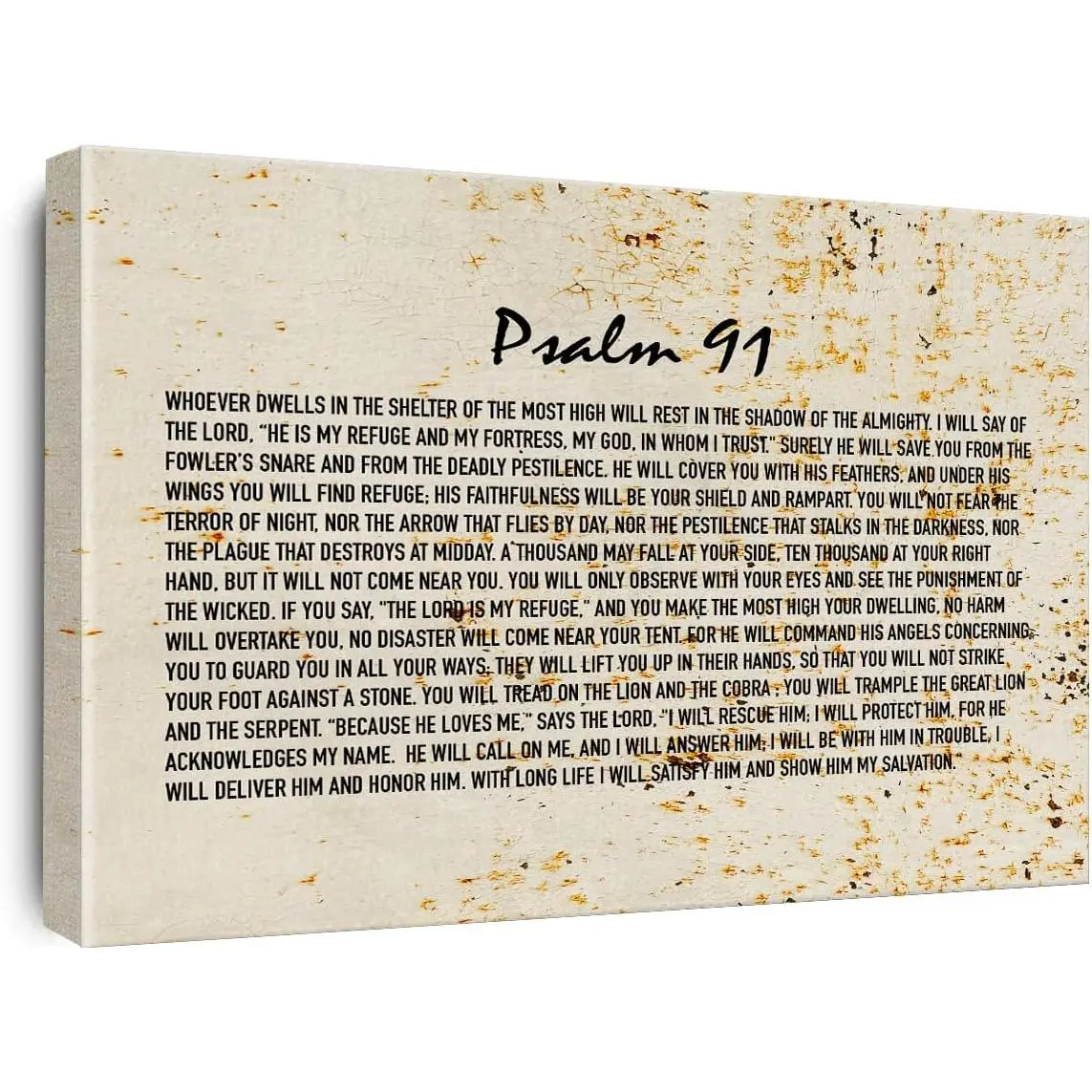 12x18 inch framed Inspirational Christian Psalm 91 Scripture Wall Art Print, Bright Colors Religious Home Decor, Gift for Faith-Focused Individuals, Living Room Decoration