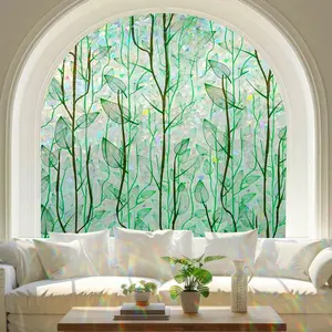 3D Rainbow Effect Window Privacy Film, Static Cling Window Film, Reusable Window Decal, Decorative Privacy Window Film, Window Decorations Supplies for Bathroom, Balcony, Bedroom, Office