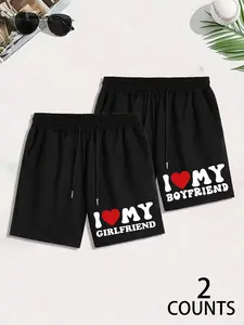 Men & Women Plaid Sleepwear Loungewear Shorts Set, Elastic Waist Loose Fit Pajama Bottoms, Casual Home Wear for All Seasons