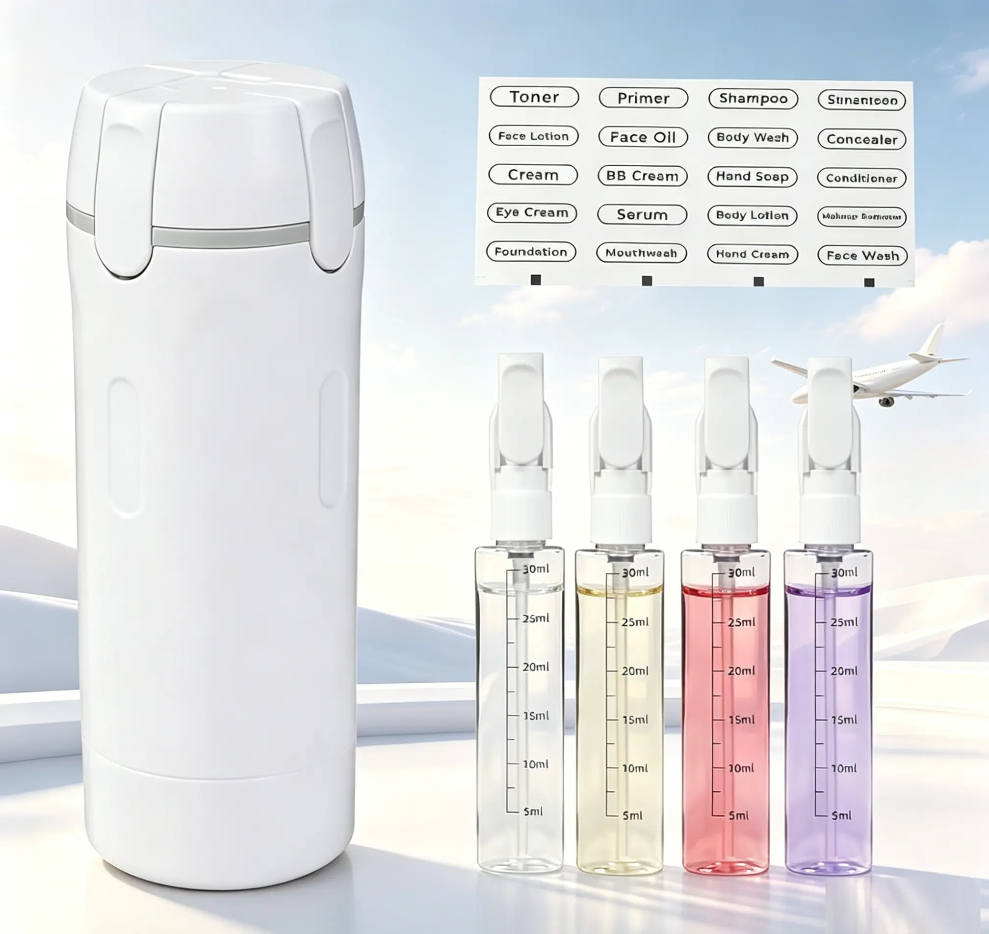 4-in-1 Leak-Proof Travel Dispenser Bottle,Secure Lock Silicone Container TSA Approved,BPA Free Refillable 30ml Squeeze Tube,Lightweight Portable Toiletry Holder for Shampoo Lotion Skincare Cosmetics Travel Camping Gym Business Trip.Shopping Deals Today