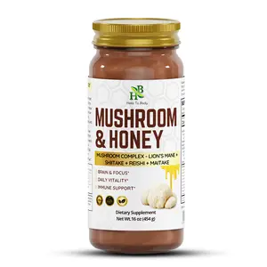 Herb To Body Mushroom Honey | Multifloral Honey | Wildcrafted | 16oz Flavor Sweet
