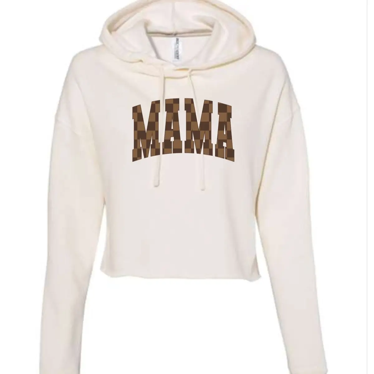 Checkered MAMA cropped hoodie