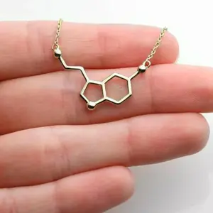 Serotonin Molecule Necklace By Caitlyn Marie | Unique Jewelry for Women | Chemistry Science Dopamine Gift | Dainty Jewelry For Her Female Female