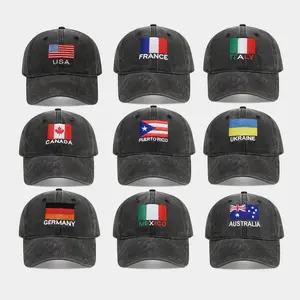 Football Fans Baseball Cap National Flag Embroidery Black Snapback Hat for Men Women Sun Protection Adjustable Outdoor Sports Cap