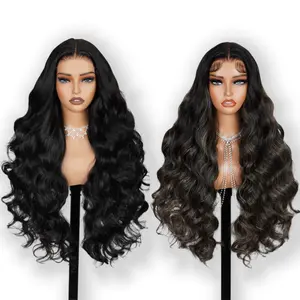 [Blend] Teslal Hair Highlight Body Wave Wear It and Go Glueless Wig Pre Cut HD Lace 6X6 TPart Lace Front Wigs 220% Density Pre Plucked Beginner Friendly for Women