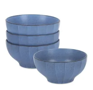 4-Piece Bowl Set Stoneware, Blue Tableware