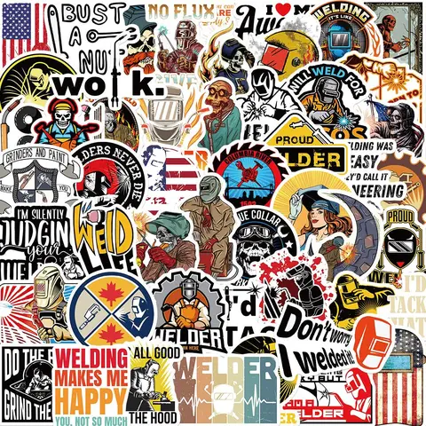 Welder Sticker, 50/1000pcs Welder Pattern Decorative Sticker, DIY Waterproof Decals for Water Bottle, Laptop, Phone Case, Cellphone, Journal Making, Ornaments, Phone Decoration