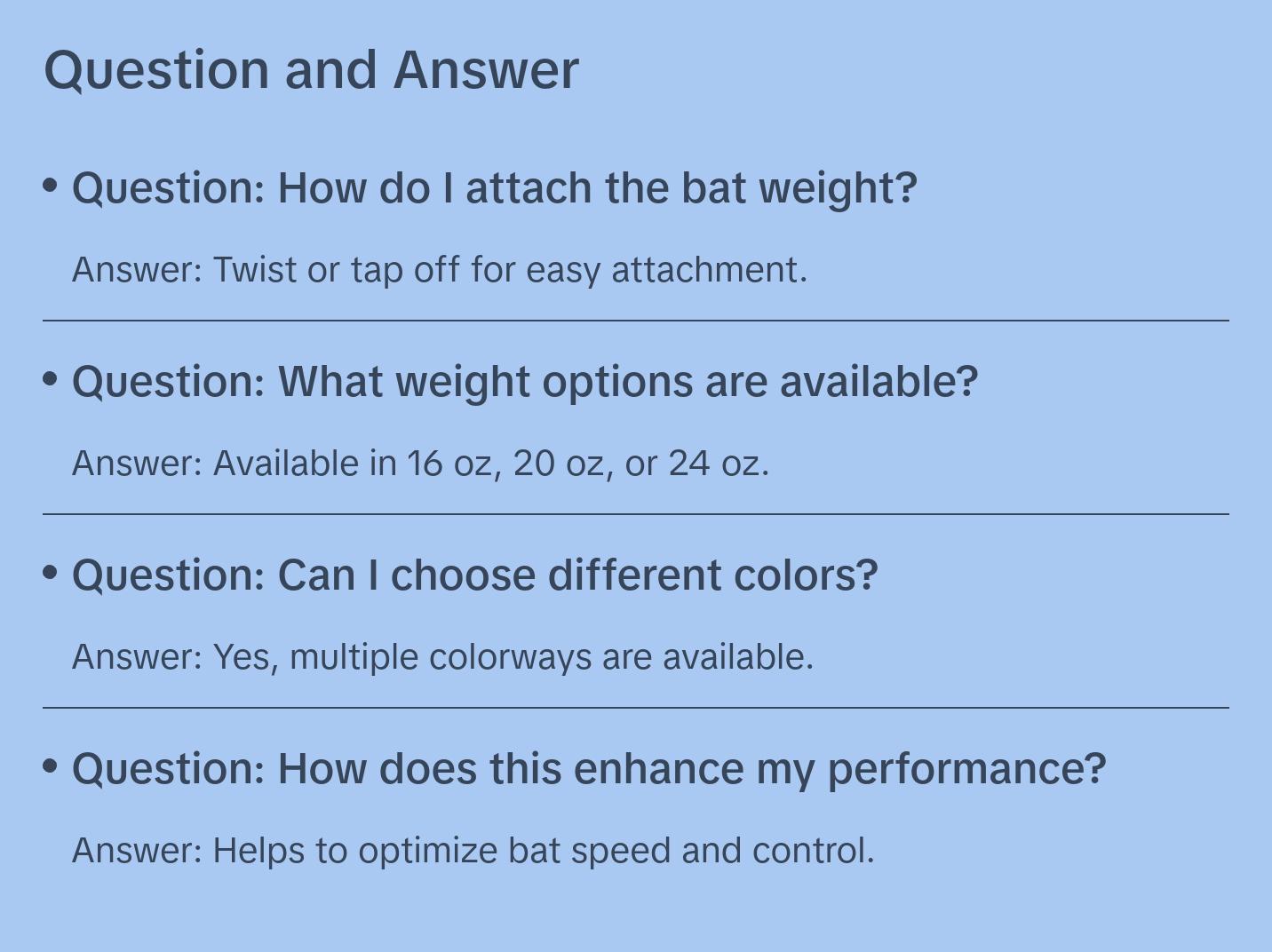 "NAN" Colorway - Baseball Bat Weight