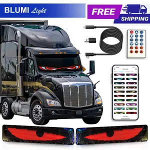 Blumilight JDM Eyes Glow Panel - Devil Eyes Light for Cars Programmable Flexible LED, Dynamic Colorful LED Eye Lamp for Car Windows Interior LED (19.4 x 4.3 inches)